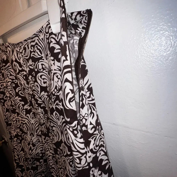 Signature by Bobby bee,12, Brown, white floral contrast, brown white striped hem - Picture 5 of 9